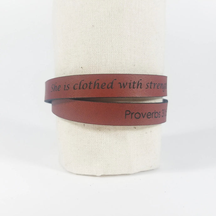 Double Wrap - The Leather Word Bracelet™  Proverbs 31:5