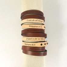 Double Wrap - The Leather Word Bracelet™  Romans 8:31