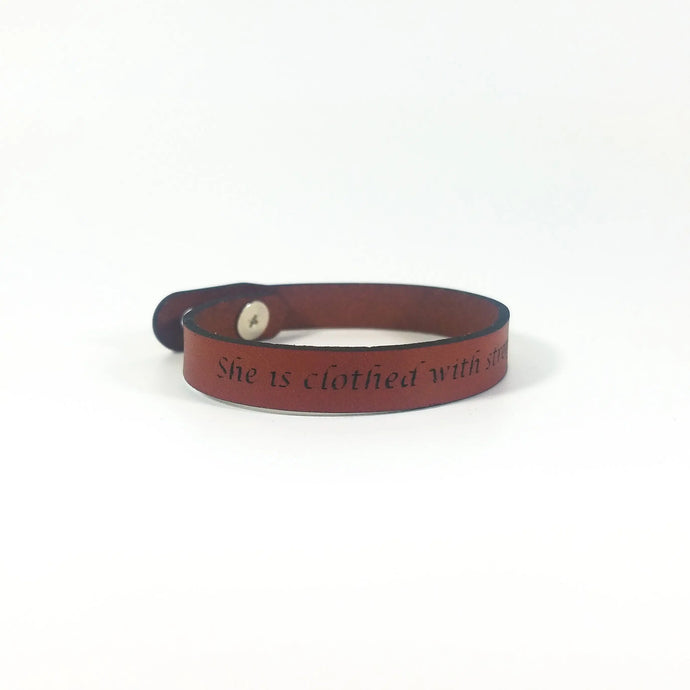Single Wrap - The Leather Word Bracelet™  Proverbs 31:5